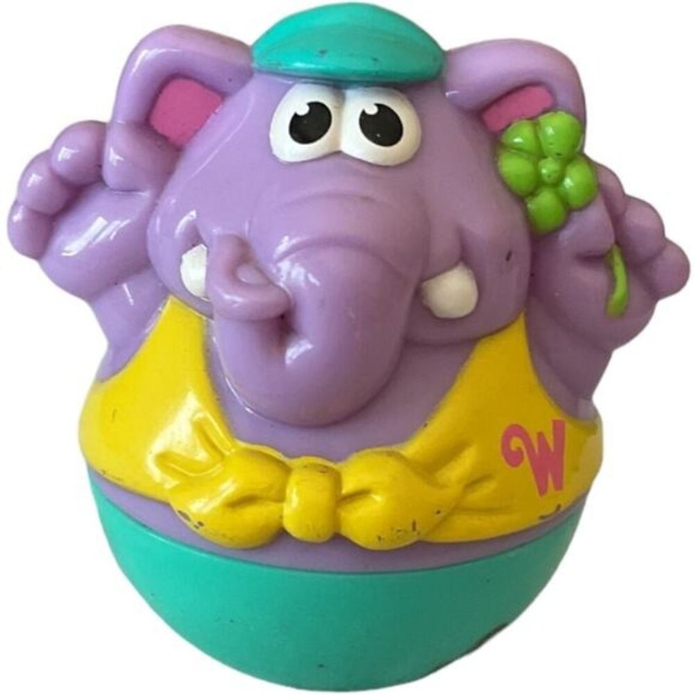 Playskool Weebles Purple Elephant Toy With Yellow Shirt